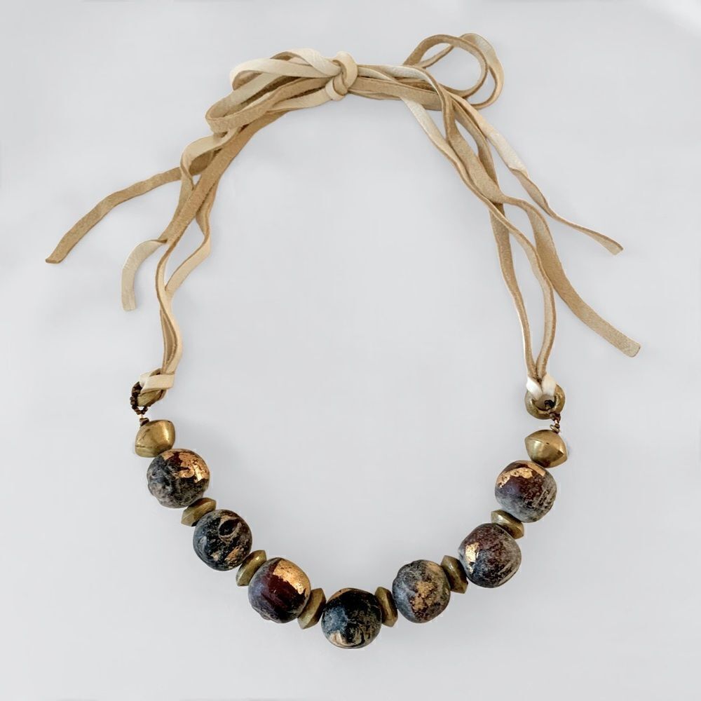 Clay Buddha Mala Bead Necklace